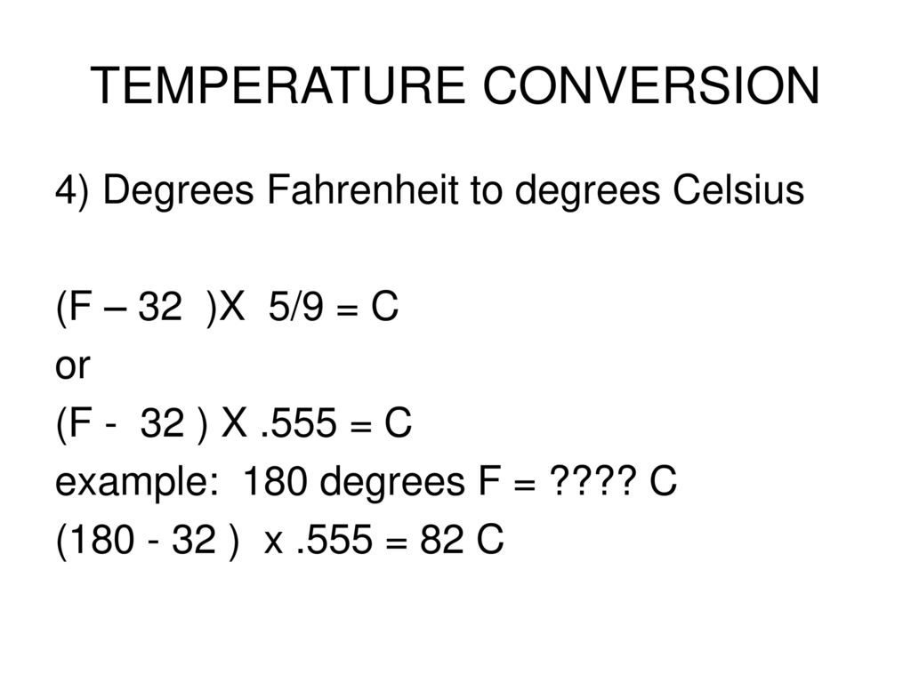TEMPERATURE CONVERSION ppt download